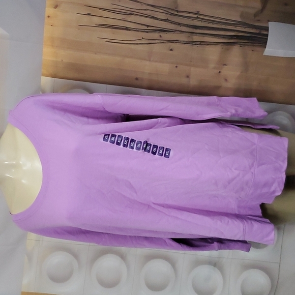 90 Degree by Reflex Luxe Side Slit Sweatshirt in Plumeria Purple Size XXL - Picture 3 of 8